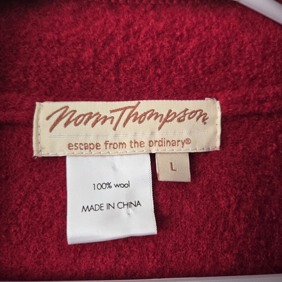 Vintage Norm Thompson Women Red Wool Jacket Size L 165 - Picture 6 of 7